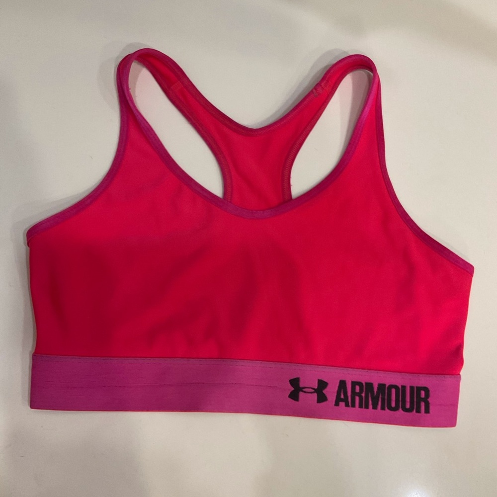 Hot pink under armor sports bra